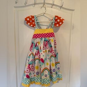 Blue Moon boutique girls princess unicorn flare dress size 8